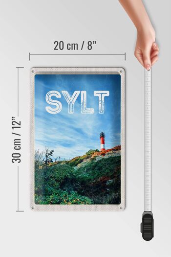 Signe en étain voyage 20x30cm, phare de l'île de Sylt en allemagne 4