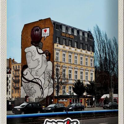 Panneau en étain voyage 20x30cm Berlin cohésion Graffiti court voyage