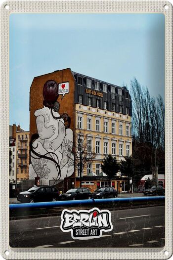 Panneau en étain voyage 20x30cm Berlin cohésion Graffiti court voyage 1