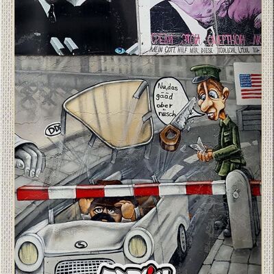 Targa in metallo da viaggio 20x30 cm Berlin Graffiti Downtown Art Street