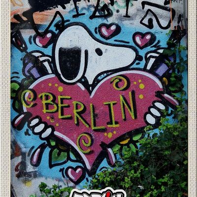 Targa in metallo da viaggio 20x30 cm Berlino Love Graffiti Art Street Art
