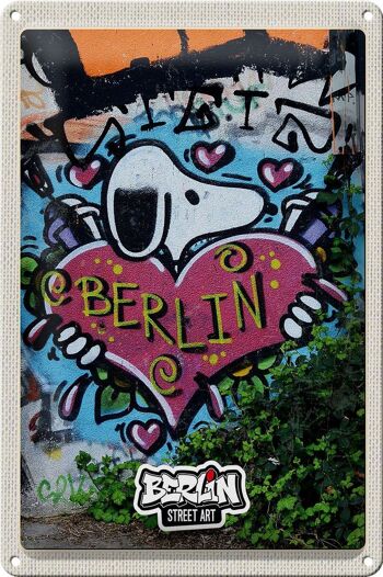 Panneau en étain voyage 20x30cm, Berlin Love Graffiti Art Street Art 1