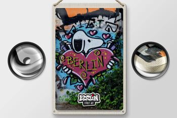 Panneau en étain voyage 20x30cm, Berlin Love Graffiti Art Street Art 2