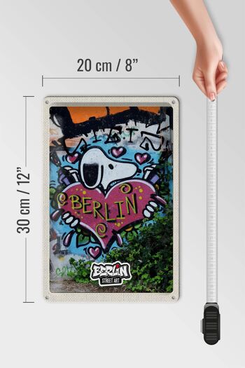 Panneau en étain voyage 20x30cm, Berlin Love Graffiti Art Street Art 4