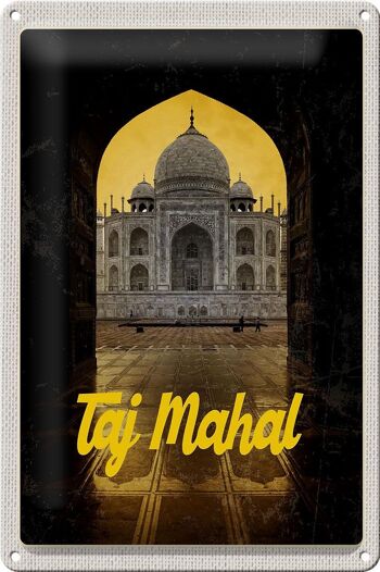 Signe en étain voyage 20x30cm, inde, Islam, Taj Mahal, Culture religieuse 1