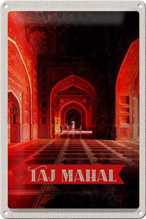 Blechschild Reise 20x30cm Indien Taj Mahal innen Flur