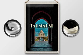 Signe en étain voyage 20x30cm, inde, Taj Mahal, personnes musulmanes 2