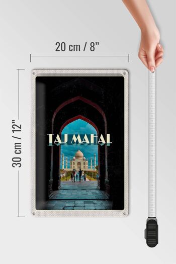 Signe en étain voyage 20x30cm, inde, Taj Mahal, personnes musulmanes 4