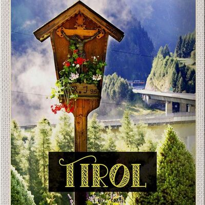 Cartel de chapa de viaje, 20x30cm, Tirol, Austria, Jesucristo, naturaleza