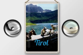 Panneau en étain voyage 20x30cm, Tyrol, autriche, chèvres, eau, nature 2
