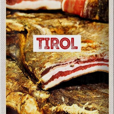 Cartel de chapa viaje 20x30cm Tirol Austria carne seca