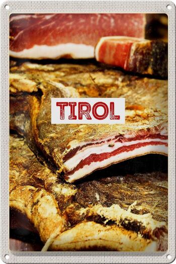 Plaque en tôle voyage 20x30cm Tyrol Autriche viande séchée 1