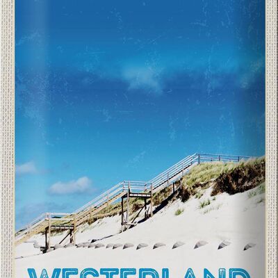 Targa in metallo da viaggio 20x30 cm Westerland Sylt Beach Walkway