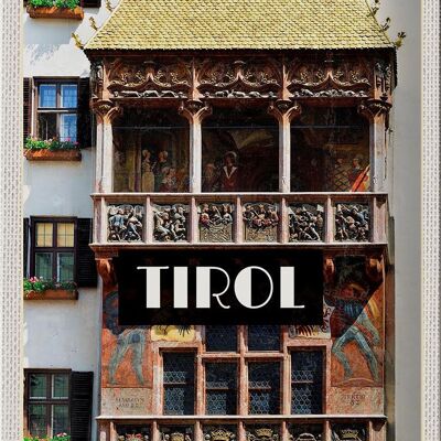 Targa in metallo da viaggio 20x30 cm Tirolo Edificio Arte Medioevo