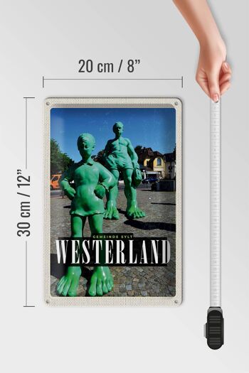 Signe en étain voyage 20x30cm, Sculpture Westerland géant de voyage 4