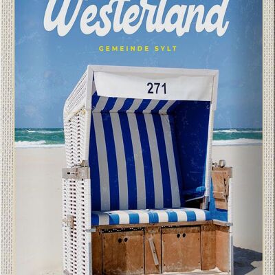 Cartel de chapa viaje 20x30cm Westerland Sylt Schleswig-Holstein