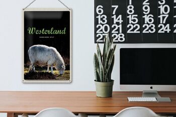 Plaque en tôle voyage 20x30cm Westerland nature animaux mouton prairie 3