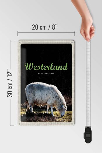 Plaque en tôle voyage 20x30cm Westerland nature animaux mouton prairie 4
