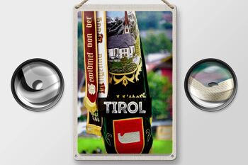 Plaque en tôle voyage 20x30cm Symboles du Tyrol tradition de la nature verte 2