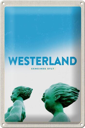 Plaque en tôle voyage 20x30cm vacances Westerland Sylt voyageurs 1