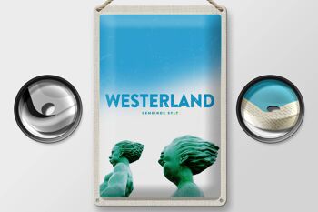 Plaque en tôle voyage 20x30cm vacances Westerland Sylt voyageurs 2