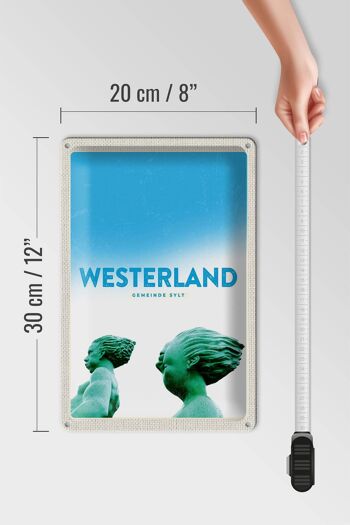 Plaque en tôle voyage 20x30cm vacances Westerland Sylt voyageurs 4
