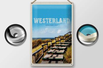 Plaque en tôle voyage 20x30cm Passerelle Westerland sur la plage voyage en mer 2