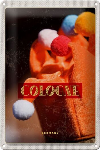 Signe en étain voyage 20x30cm Cologne Allemagne Carnaval Tradition 1