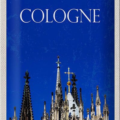 Panneau en étain voyage 20x30cm Cologne Allemagne Cathédrale de Cologne Église