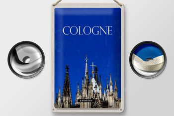 Panneau en étain voyage 20x30cm Cologne Allemagne Cathédrale de Cologne Église 2