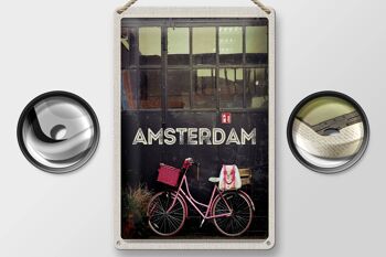 Plaque en tôle voyage 20x30cm Amsterdam ville vélo nature à pied 2