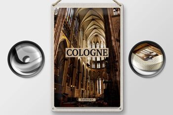 Panneau en étain de voyage 20x30cm, église de Cologne, Allemagne, cathédrale de l'intérieur 2