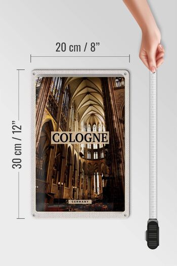 Panneau en étain de voyage 20x30cm, église de Cologne, Allemagne, cathédrale de l'intérieur 4