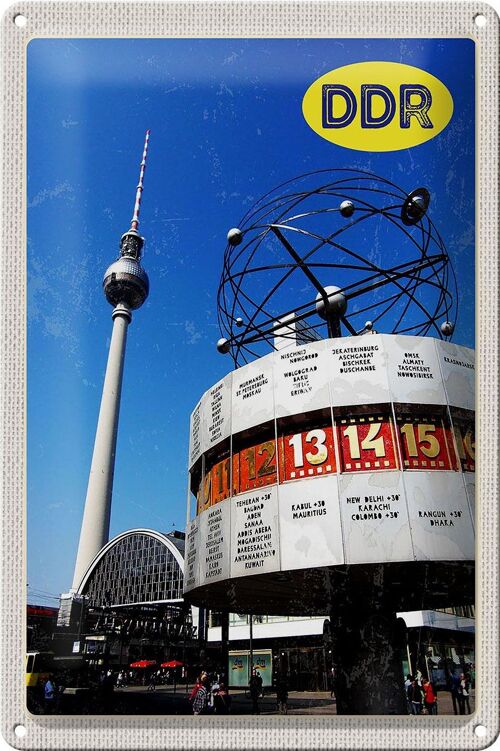 Blechschild Reise 20x30cm Berlin Alexanderplatz Weltzeituhr