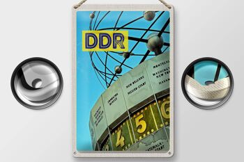 Plaque en tôle voyage 20x30cm Berlin Allemagne horloge mondiale RDA 2