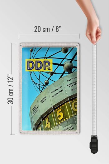Plaque en tôle voyage 20x30cm Berlin Allemagne horloge mondiale RDA 4