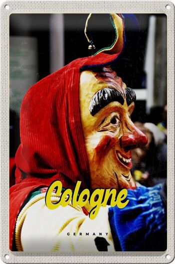 Panneau en étain voyage 20x30cm, déguisement de carnaval de Cologne, Allemagne 1