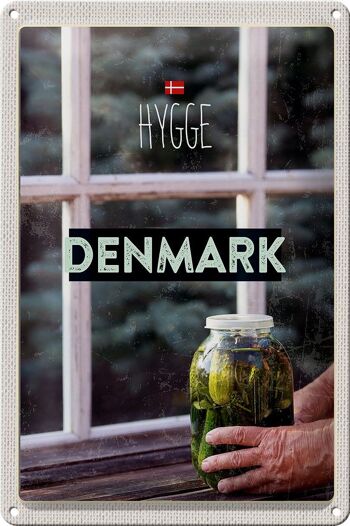Plaque en tôle voyage 20x30cm Danemark concombres dans la fenêtre en verre 1