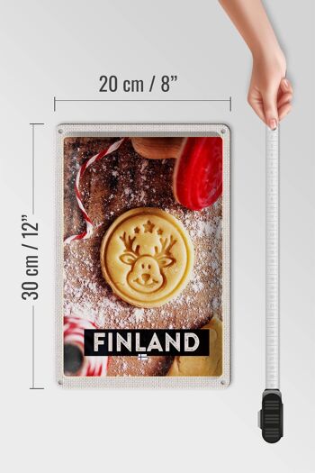 Plaque en tôle voyage 20x30cm Finlande cerf biscuits Noël 4