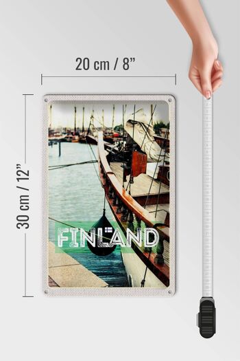Signe en étain voyage 20x30cm, finlande, bateau de mer, vacances 4