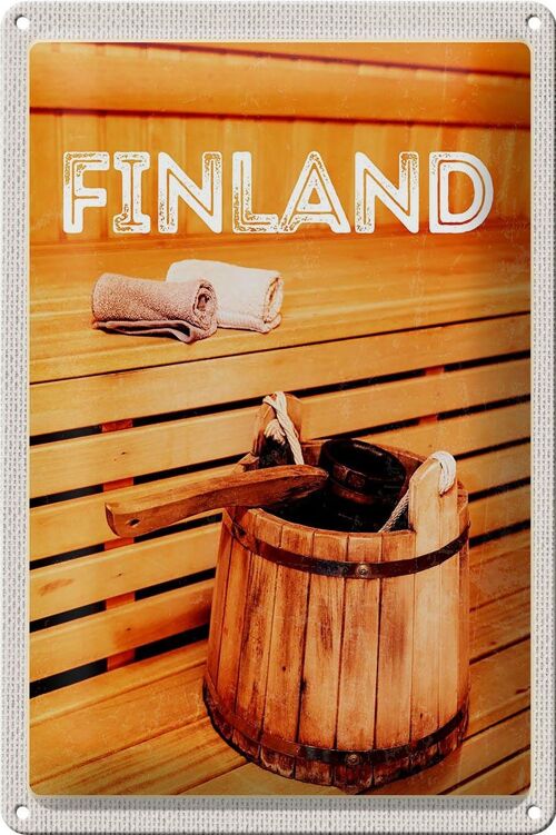 Blechschild Reise 20x30cm Finnland Sauna Erholung Saunazubehör
