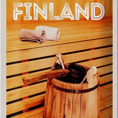 Cartel de chapa viaje 20x30cm Finlandia sauna relajación sauna accesorios