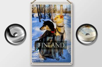 Signe en étain voyage 20x30cm, finlande, neige, hiver, chiens de forêt 2