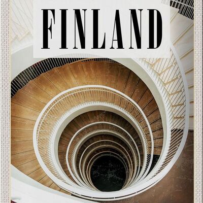 Metal sign travel 20x30cm Finland stairs building steps corridor