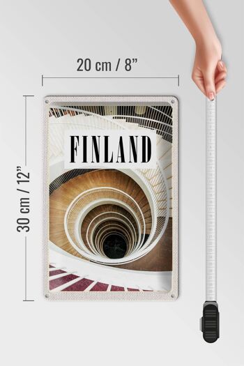 Panneau de voyage en étain, 20x30cm, finlande, escaliers, bâtiment, Gang 4