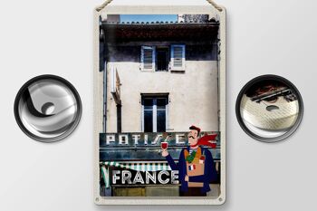 Panneau en étain voyage 20x30cm, France Architecture Restaurant 2