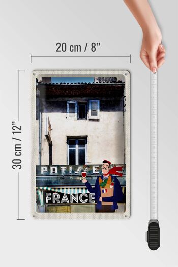 Panneau en étain voyage 20x30cm, France Architecture Restaurant 4