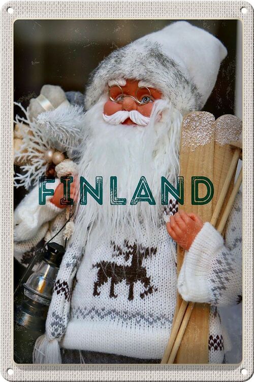 Blechschild Reise 20x30cm Finnland Weihnachten Weihnachtsmann