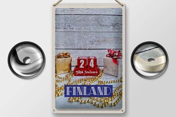 Plaque en tôle voyage 20x30cm Finlande Noël Yötä Jouluun 2