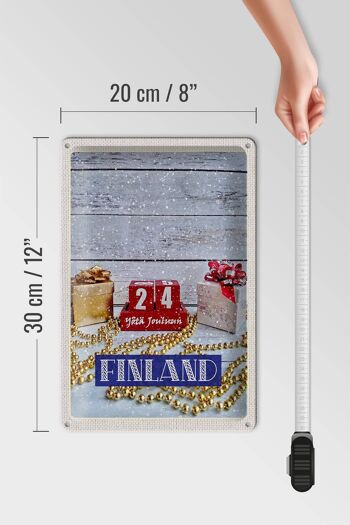 Plaque en tôle voyage 20x30cm Finlande Noël Yötä Jouluun 4